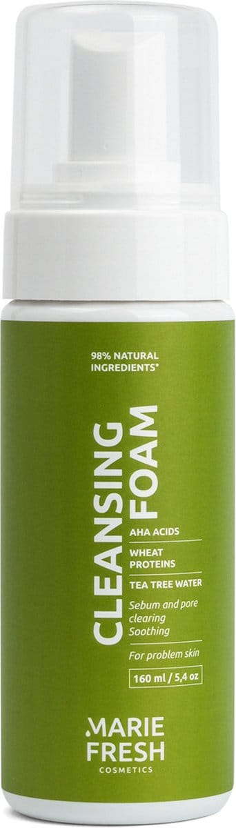 Marie Fresh Cosmetics Foam cleaner - Natuurlijk - Onzuivere huid met neiging tot acné - Gezichtsverzorging Skincare - Face wash - Make up remover - Acne control cleanser - Cleanser face - Gezichtsreiniger 160 ml