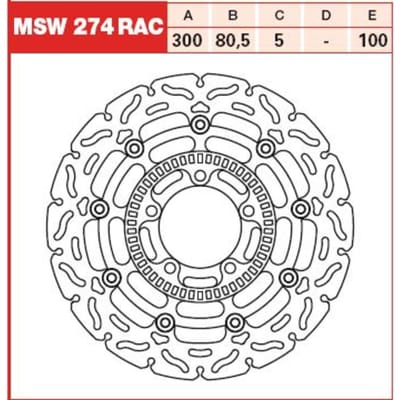 Remschijf TRW MSW274RAC, 1 Stuk