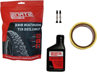 MTB Tubeless Kit - Fiets Bandenreparatie - Tubeless Omzetten - Voor Twee Velgen - 44 mm Ventielen - Zwart