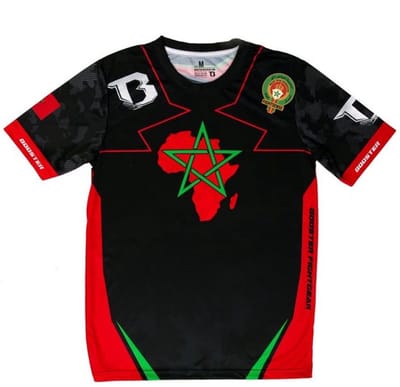 Booster Fightgear – AD MAROC Tee – Sport T-shirt – Polyester – Slim Fit – Marokkaanse vlag - MAAT M