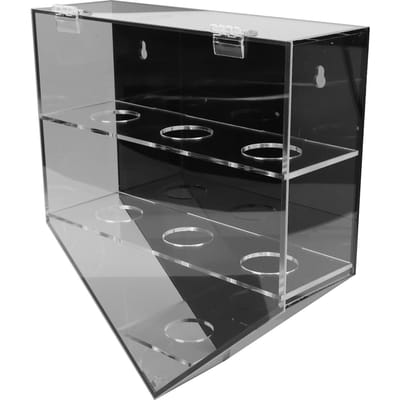 7 Gaten Honkbal Vitrine Stofvrij Wandgemonteerde Kast Bal Opberg Display Rek met black