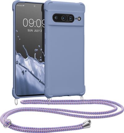 kwmobile telefoonhoesjegeschikt voor Google Pixel 7 Pro - Hoesje van siliconen met telefoonkoord - In lavendel