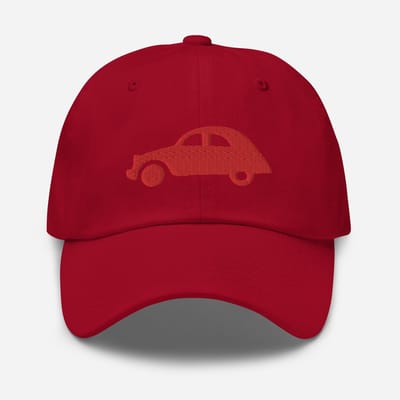 De2pktjes - Rood geborduurde pet (voor en achter) Citroën 2CV - Veenbes
