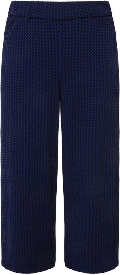 Ulla Popken - Dames - Sweatstof culotte Sienna smalle pijp structuur - Titan blue - Maat 44