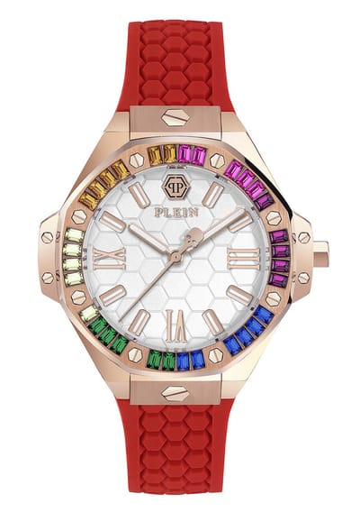 Philipp Plein Plein Lady Royal PWBDA0524 Horloge - Siliconen - Rood - Ø 39 mm