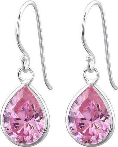 Montebello Oorbellen Abby Pink - 925 Zilver E-Coating - 8x25mm