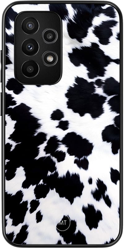 Hoesje geschikt voor Samsung Galaxy A52 5G - Koeienprint - TPU Hard Case Backcover - Zwart, Wit - Mooie Telefoonhoesjes