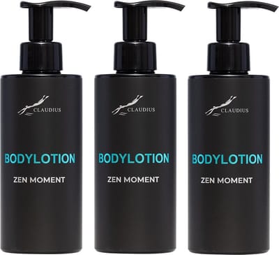 Bodylotion Zen Moment 300 ml - met pomp - zwarte fles - set van 3 stuks - Voordeelverpakking