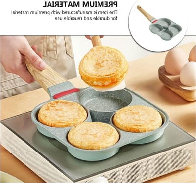 Pannenkoek Pan - Koekenpan - Ontbijt Bakken - Vier Gaten - 38 cm - Groen