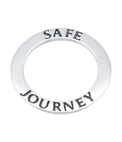 Zilveren Tekstring "Safe Journey" kettinghanger