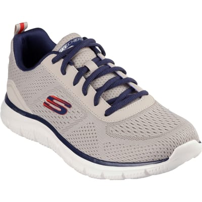 Skechers Track Leshur Polyester Heren-Trainers Taupe/Navy