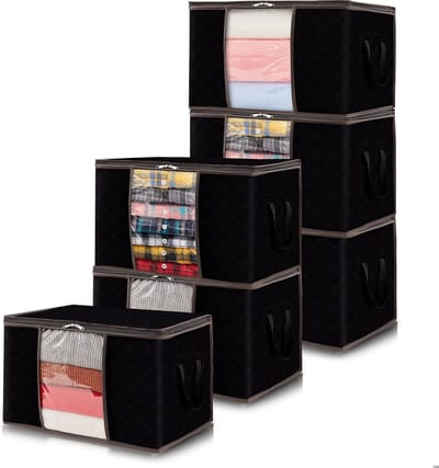 kledingopbergbox \ Opvouwbare Opbergbakken Kastorganizer \ Kledingopbergzakken 60L,6 Pack