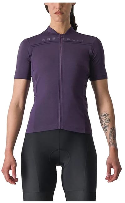 Castelli Anima 4 Korte Mouw Wielertrui Paars M Vrouw