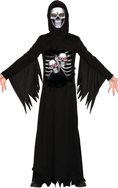 Horror verkleed kostuum magere Hein - Kinderen - Halloween Carnavalskostuum 122/134