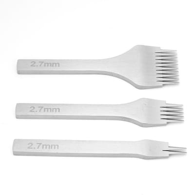 3 stuks handwerk leer PrO Stitch 2,7/3,0/3,38/3,85 mm leer beitel perforator(3,38 mm) white