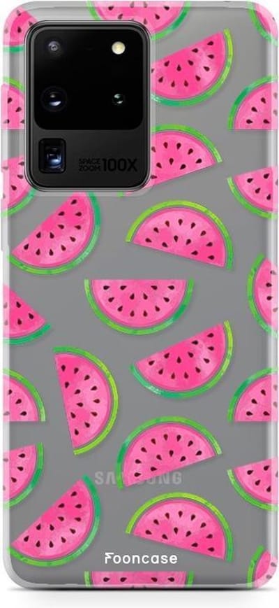 Fooncase Hoesje Geschikt voor Samsung Galaxy S20 Ultra - Shockproof Case - Back Cover / Soft Case - Watermeloen