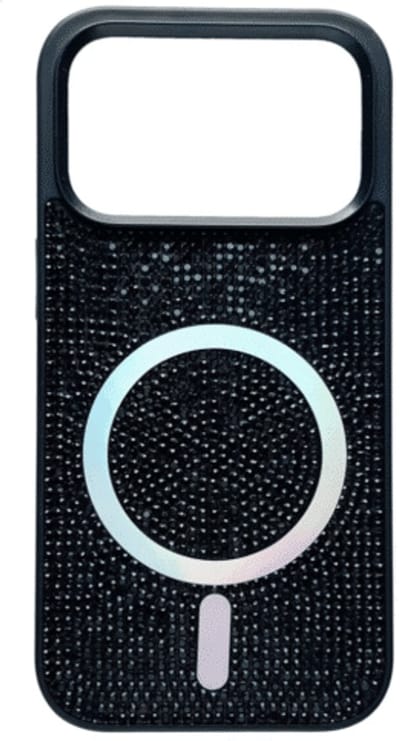 Casemania – Backcover – Bling Magnetic - Magsafe – iPhone 17 Pro - Zwart