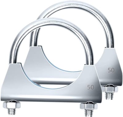 2 stuks 50 mm (2 inch) Uitlaat U-klem - Universele zware uitvoering U-bout demperklemmen voor Uitlaat - Pijp-inlaat - Bochten en pijpafdichting (5 inch)