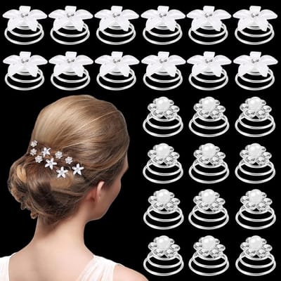 24 Stuks Bruids Haarspelden, Bloem Haaraccessoires, Krullen Spiralen voor Bruidskapsels en Feestjes