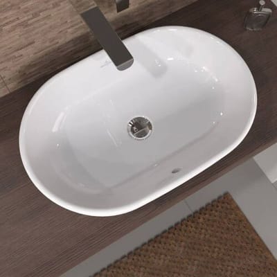 Villeroy & Boch Architectura waskom 60x40x15.5cm - Ovaal met overloopgat Wit Alpin glans Ceramic