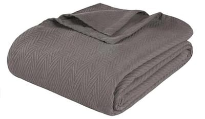 Katoenen thermische deken - All-season oversized geweven visgraat patroon - Twin size