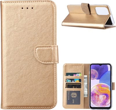 Hoesje Geschikt Voor Samsung Galaxy A23 (4G) Hoesje Goud – Hoesje Geschikt Voor Samsung Galaxy A23 (4G) hoesje – Hoesje Geschikt Voor Samsung Galaxy A23 (4G) case – A23 (4G) Bookcase - Ntech