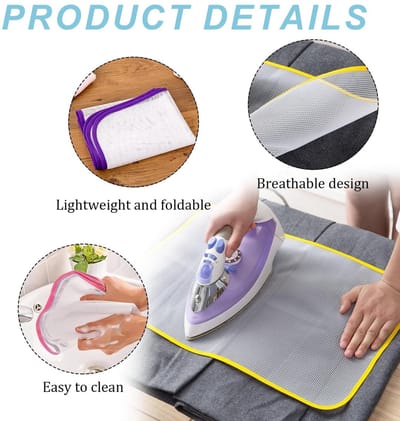 Dailygoods- Strijkplankhoes Hittebestendig - 4-delige Set - 40 x 60 cm - Mesh Stof - Zacht Strijken - Bescherming tegen Brandwonden - Strijkdoek