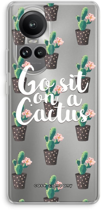 Case Company® - Hoesje geschikt voor Oppo Reno 10 Pro hoesje - Cactus quote - Soft Cover Telefoonhoesje - Bescherming aan alle Kanten en Schermrand