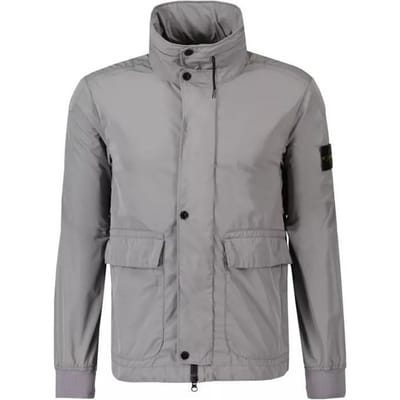 Stone Island Effen Kleur Rits Opstaande Kraag Lange Mouwen Jas Heren jassen Grijs 801541626-V0092 XL gray