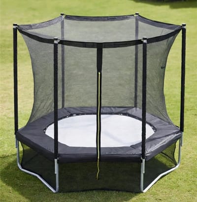 UV-bestendig Trampoline Veiligheidsnet met Hoge Dichtheid – Weerbestendig, Ademend Beschermingsnet voor Trampolines met 8 Stabiliteitsstangen en U-vormige Basissteunen – Eenvoudige Montage & Extra Duurzaam – medahomestore