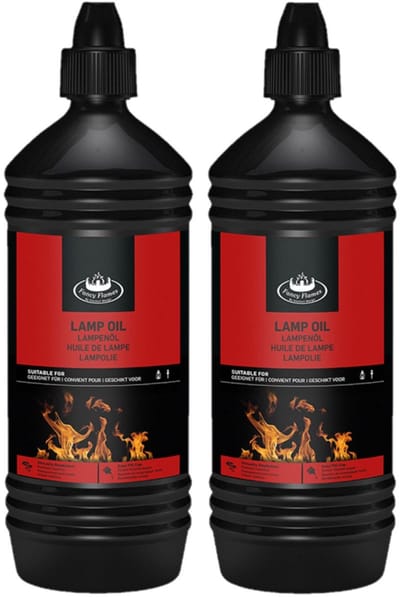 Esschert Design Lampolie - 2x - 1 liter - helder - fakkelolie - rookarm - binnen en buiten