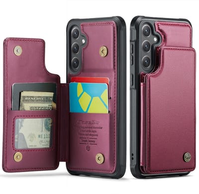 CaseMe Hoesje - Geschikt voor Samsung Galaxy S26 Hoesje - CaseMe C22 Back Cover met Pasjeshouder - Rood