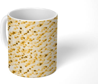 Mok - Koffiemok - Vloeiend - Olie - Verf - Texturen - Beige - Mokken - 350 ML - Beker - Koffiemokken - Theemok