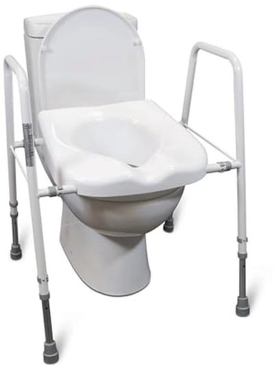 Verhoogde Toiletbril en Frame met Verstelbare Hoogte en Breedte - Antislip en Eenvoudige Installatie