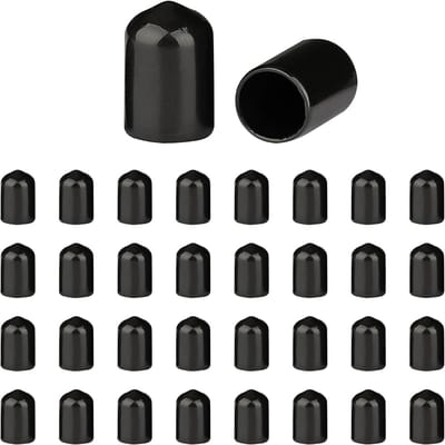Rubber Eindkappen - 200 Stuks Rubber Schroefdoppen, Schroefdraad Beschermers, Zwarte, Voor Het Beschermen Van Schroeven, Haken, Kabels enz (Diepte ca: 22.5 mm,Binnendiameter 11 mm)
