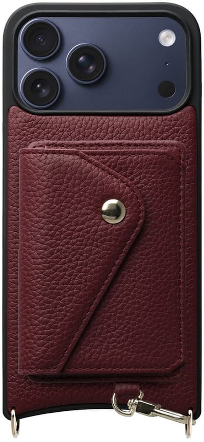 AVY Leren Hoesje Geschikt voor Apple iPhone 17 Pro Max | Met Magnetische Kaarthouder | Compatibel met MagSafe | Leather Case met Wallet | Burgundy