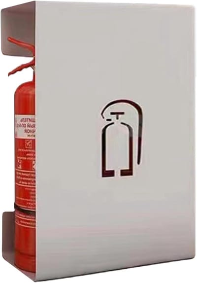 Brandblusser Houder - Veiligheid Kast - Ruimte Organiseren - Afgeronde Hoeken - 55 cm Hoog - Zwart