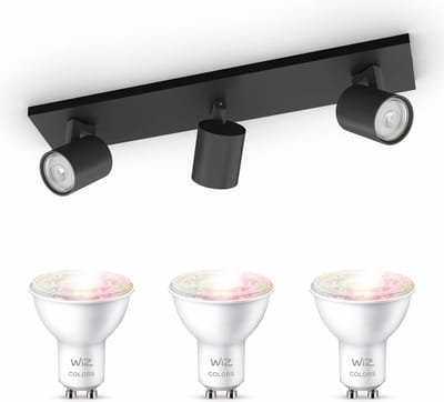 WiZ Runner Opbouwspot (Zwart) - Wit en Gekleurd Licht - Plafondspot met 3 Lichtpunten - GU10 -Te bedienen via WiFi