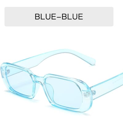 Luxe Designer Snoepkleur Rechthoekige Zonnebril Dames Heren Mode Vintage Punk Bril UV Bescherming Brillen