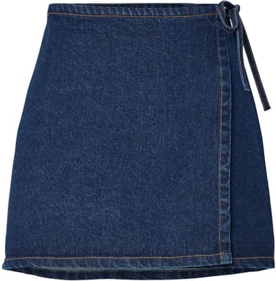 Pieces Minirok PCFLORA MW WIKKEL DENIM