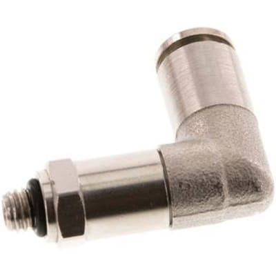 4mm x M 5 90 graden L-verbinding Messing Insteekfitting Buitendraad Lange Huls Draaibaar NBR