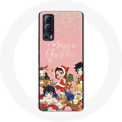 Coque pour Vivo Y72 Demon slayer merry christmas affiche Anime Manga