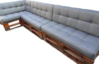 Palletkussenset - Zitkussens Rugkussens - Zithoek Creëren - Linnen-look bekleding - 120 x 60 cm - Antraciet