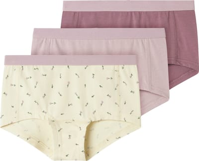 NAME IT NKFHIPSTER 6P BUTTERCREAM FLORAL NOOS Meisjes Onderbroek - Buttercream
