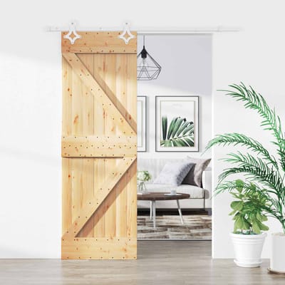 vidaXL - Schuifdeur - 70 - x - 210 - cm - Massief - Pine - Hout - (Onbehandeld)