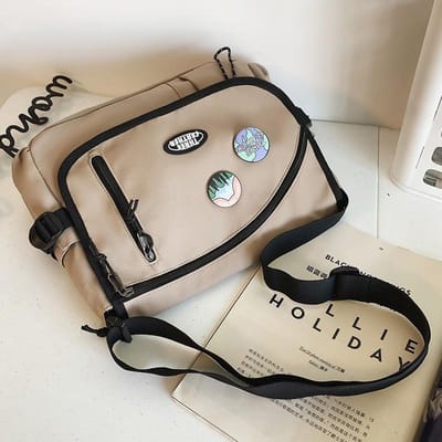 Canvas Tas Dames High End Alles Match Postbode Messenger Tas Dames Contrasterende Kleur Eén Schouder Crossbody Tas gray
