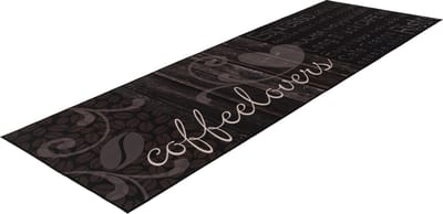 Lalee Luna keuken loper met antislip rug keuken tapijt wasmachine wasbaar 60x180 cm grijs zwart COFFEE