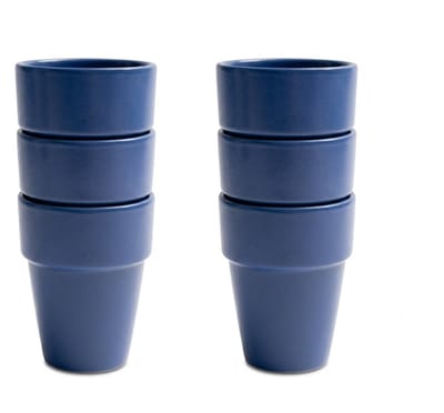 Royal Boch Boerenblauw Melkbeker Lichtblauw 25cl set van 6
