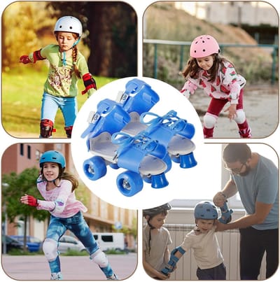 Rolschaatsen Kinderen - Vierwielers - Actief Spelen - Verstelbaar - 1 paar - Blauw
