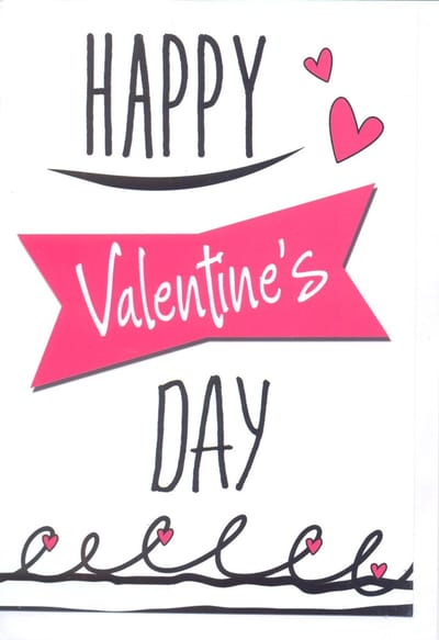 Happy Valentine's day! Een leuke kaart met lieve hartjes. Een mooie wenskaart voor jouw Valentine! Een dubbele wenskaart inclusief envelop en in folie verpakt.